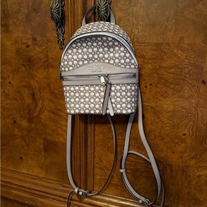 kate spade Cream and Taupe Monogram Mini Backpack